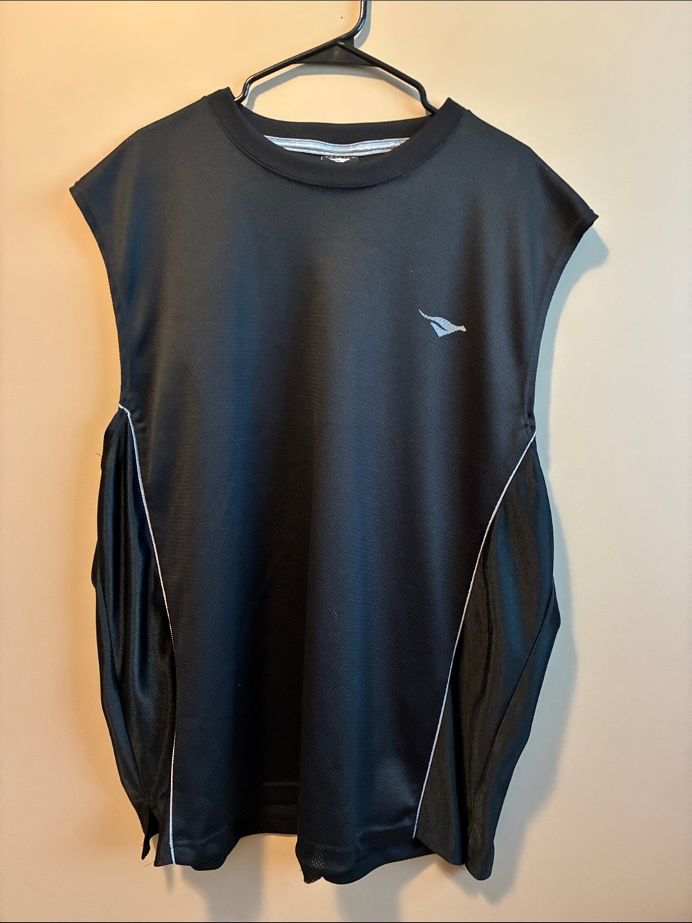Mizuno Black Athletic Sleeveless Training Tee with White Logo